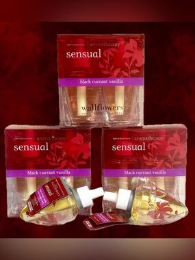 BLACK CURRANT VANILLA Aromatherapy Bath & and Body Works Wallflower refills X 8